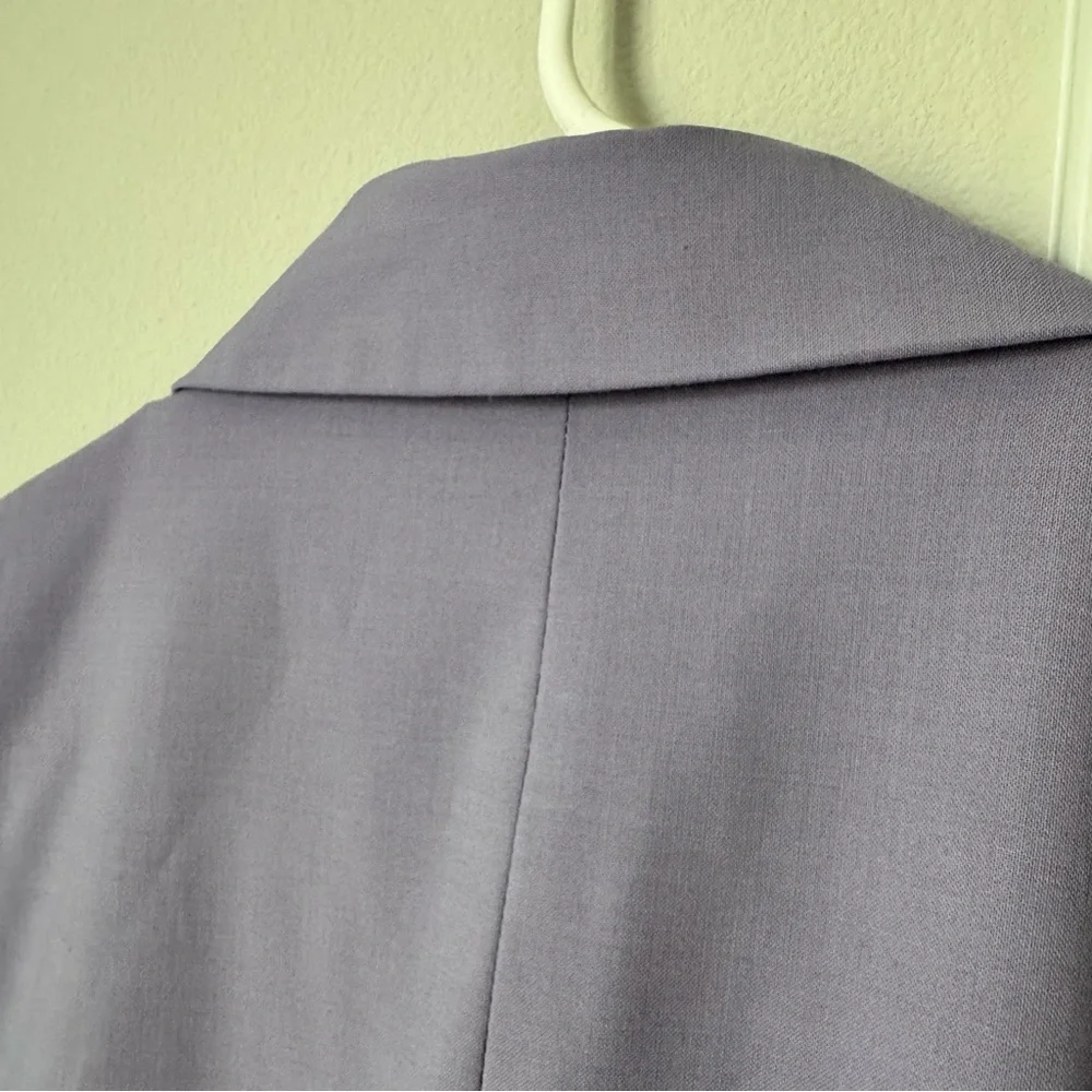 Karen Millen Wool Blend Asymmetric Sleeveless Jacket Vest Size 12 Lavender - Picture 13 of 16